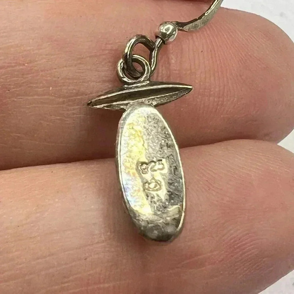 Sterling Silver 925 Turquoise Dangle Earrings Vintage Rare Boho Bohemian Dainty - Picture 3 of 4